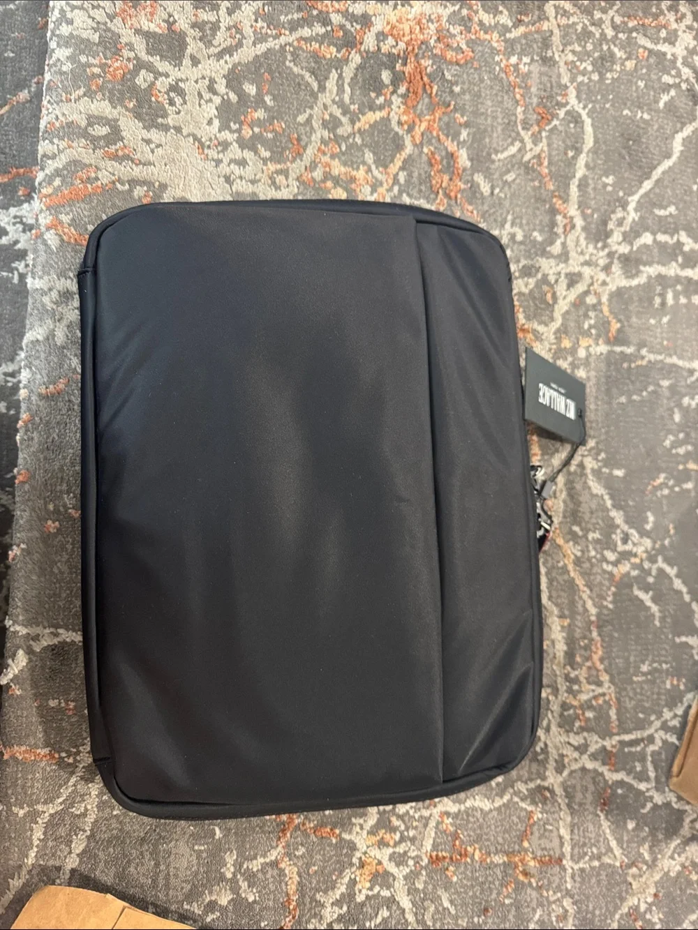 MZ Wallace Black Men's Laptop Case with Front Zip Pocket